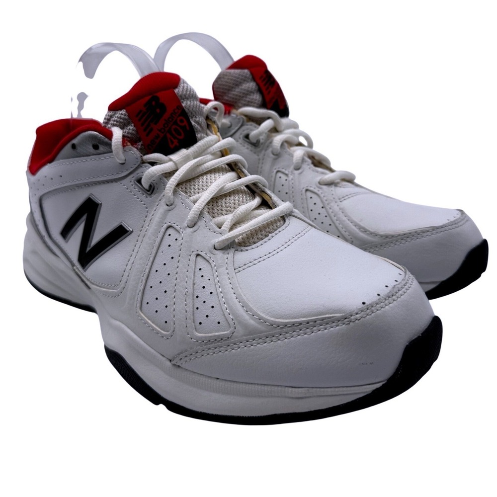 New Balance 409 White Red Silver Training Shoes Mens 10.5 Wide MX409BR3
